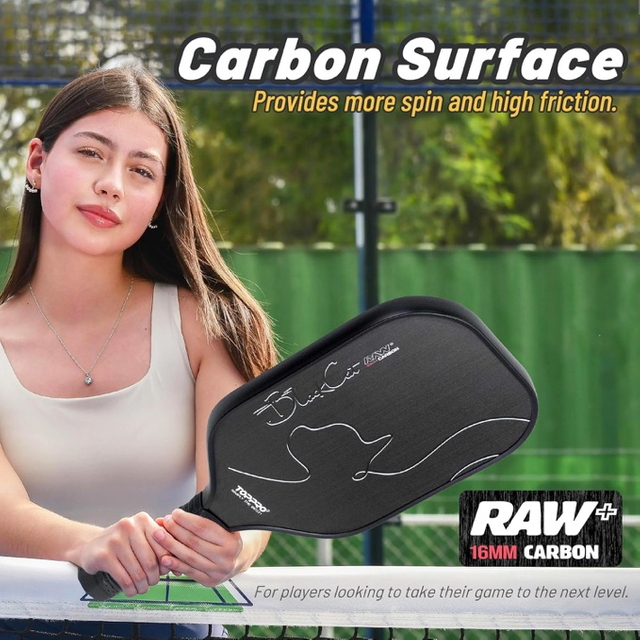 TOPPRO Black Cat Carbon Fiber Pickleball Set with Rucksack